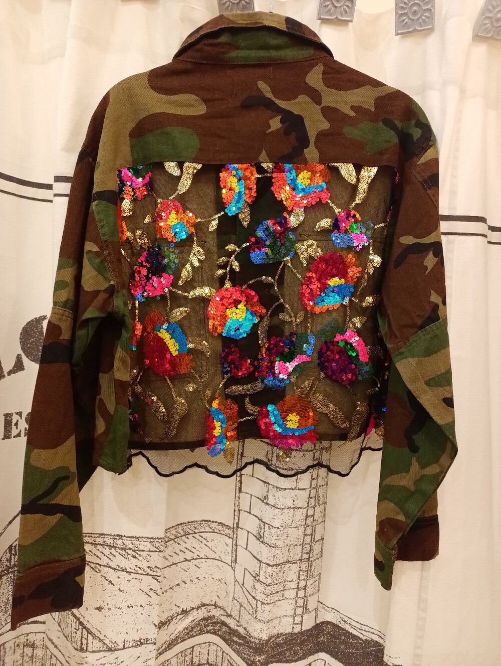 Vervet Camo Burnout Mesh Floral NWT Size Small Beautiful Statement Jacket - Picture 4 of 5